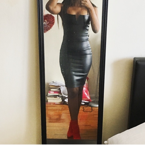 PU Leather Midi Dress - Picture 4 of 8